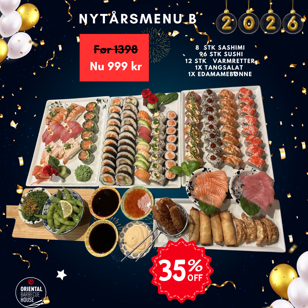 Nytårsmenu B (1080 x 1080 px) (2) Nytårs sushi menu B - Billede 1